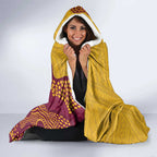 Personalised Australia Golf Hooded Blanket Aussie Kangaroo Aboriginal Polynesian Pattern