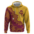 Personalised Australia Golf Hoodie Aussie Kangaroo Aboriginal Polynesian Pattern