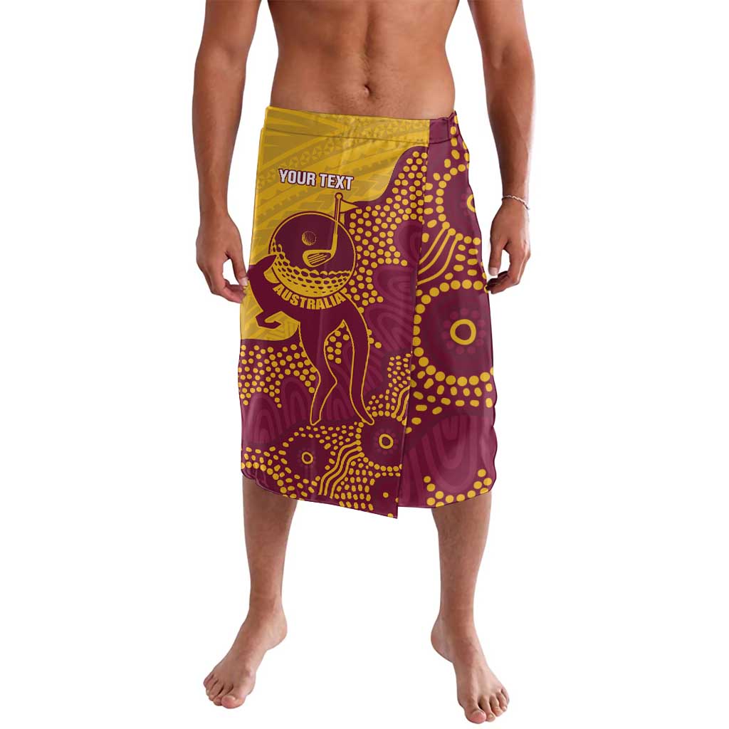 Personalised Australia Golf Lavalava Aussie Kangaroo Aboriginal Polynesian Pattern