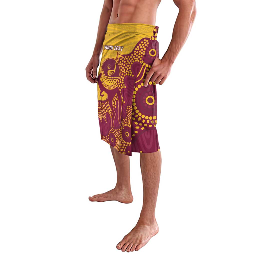 Personalised Australia Golf Lavalava Aussie Kangaroo Aboriginal Polynesian Pattern