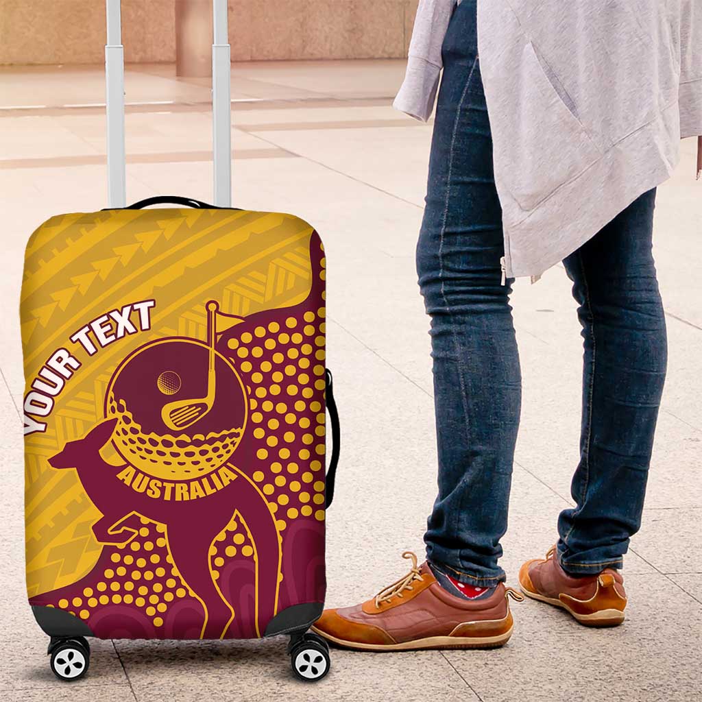 Personalised Australia Golf Luggage Cover Aussie Kangaroo Aboriginal Polynesian Pattern