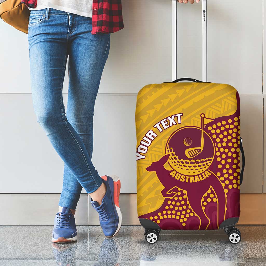 Personalised Australia Golf Luggage Cover Aussie Kangaroo Aboriginal Polynesian Pattern