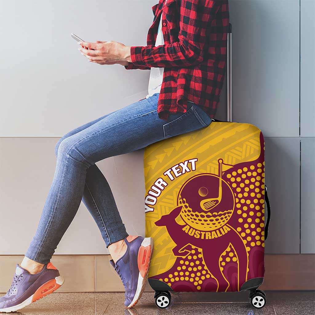 Personalised Australia Golf Luggage Cover Aussie Kangaroo Aboriginal Polynesian Pattern