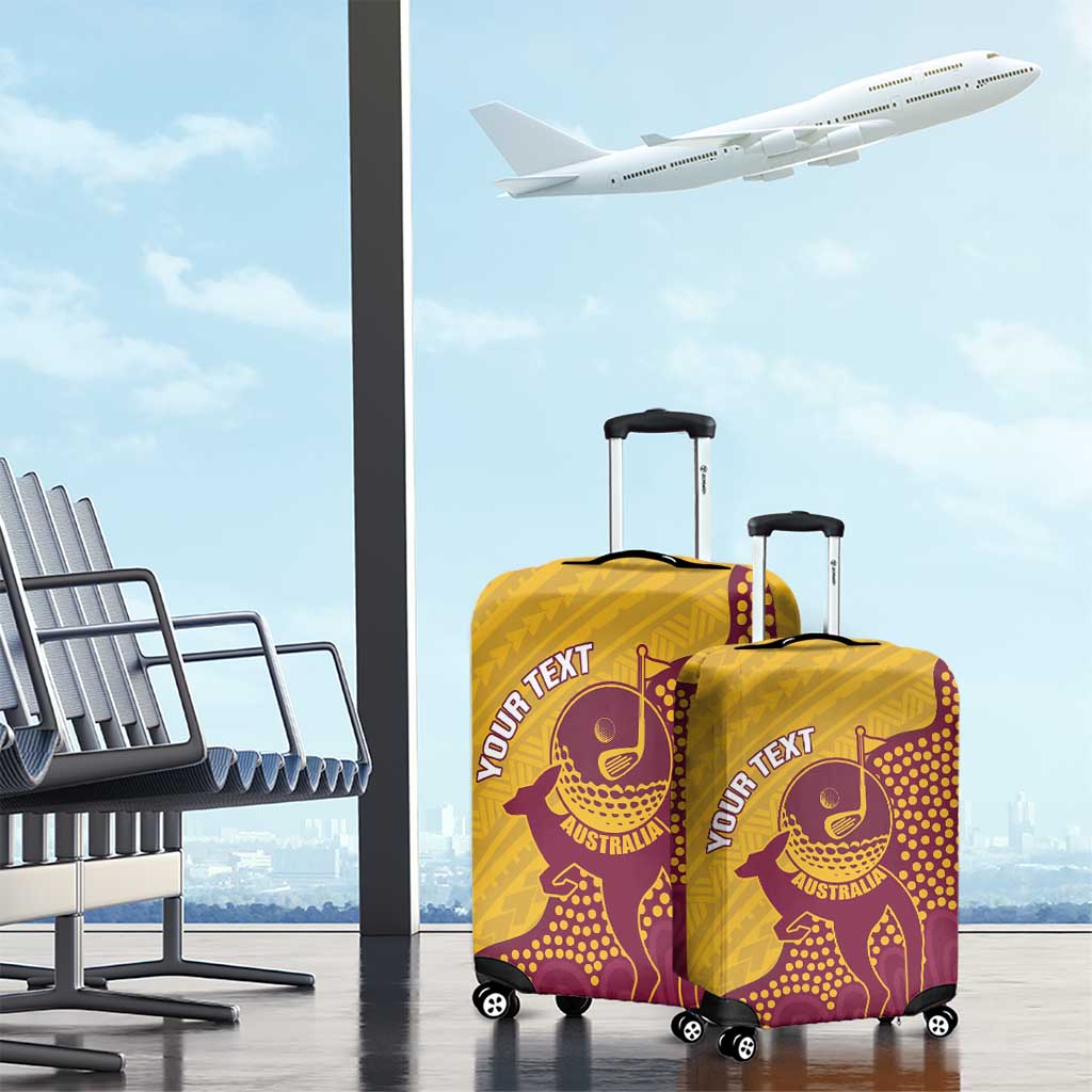 Personalised Australia Golf Luggage Cover Aussie Kangaroo Aboriginal Polynesian Pattern