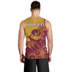 Personalised Australia Golf Men Tank Top Aussie Kangaroo Aboriginal Polynesian Pattern