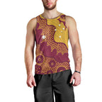 Personalised Australia Golf Men Tank Top Aussie Kangaroo Aboriginal Polynesian Pattern