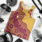 Personalised Australia Golf Men Tank Top Aussie Kangaroo Aboriginal Polynesian Pattern