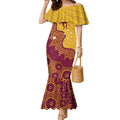 Personalised Australia Golf Mermaid Dress Aussie Kangaroo Aboriginal Polynesian Pattern