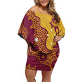 Personalised Australia Golf Off Shoulder Short Dress Aussie Kangaroo Aboriginal Polynesian Pattern