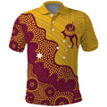 Personalised Australia Golf Polo Shirt Aussie Kangaroo Aboriginal Polynesian Pattern