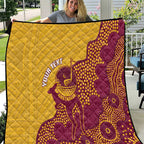 Personalised Australia Golf Quilt Aussie Kangaroo Aboriginal Polynesian Pattern