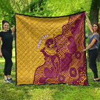 Personalised Australia Golf Quilt Aussie Kangaroo Aboriginal Polynesian Pattern