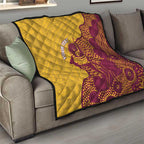 Personalised Australia Golf Quilt Aussie Kangaroo Aboriginal Polynesian Pattern