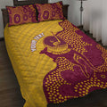 Personalised Australia Golf Quilt Bed Set Aussie Kangaroo Aboriginal Polynesian Pattern