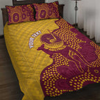 Personalised Australia Golf Quilt Bed Set Aussie Kangaroo Aboriginal Polynesian Pattern