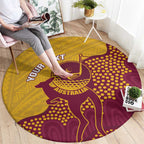 Personalised Australia Golf Round Carpet Aussie Kangaroo Aboriginal Polynesian Pattern