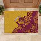 Personalised Australia Golf Rubber Doormat Aussie Kangaroo Aboriginal Polynesian Pattern