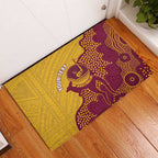 Personalised Australia Golf Rubber Doormat Aussie Kangaroo Aboriginal Polynesian Pattern