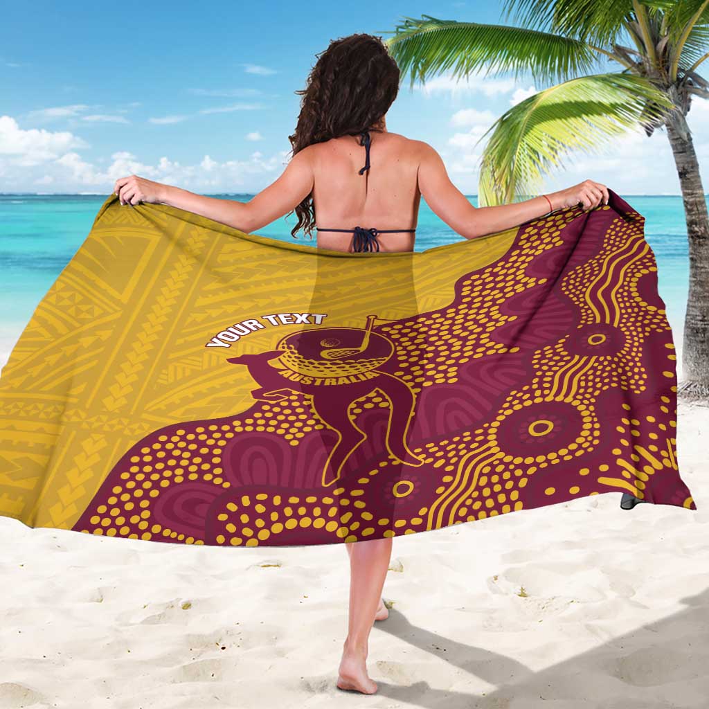 Personalised Australia Golf Sarong Aussie Kangaroo Aboriginal Polynesian Pattern