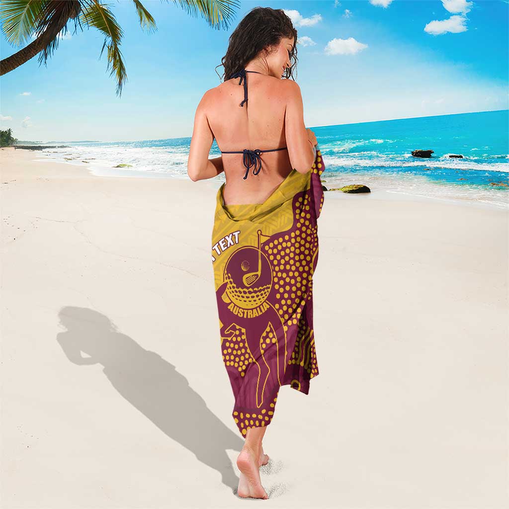 Personalised Australia Golf Sarong Aussie Kangaroo Aboriginal Polynesian Pattern