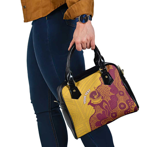 Personalised Australia Golf Shoulder Handbag Aussie Kangaroo Aboriginal Polynesian Pattern
