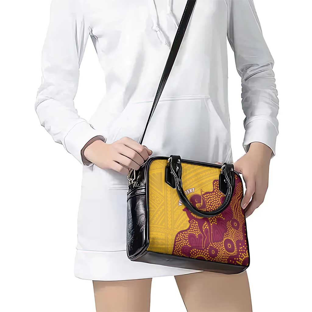 Personalised Australia Golf Shoulder Handbag Aussie Kangaroo Aboriginal Polynesian Pattern