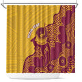 Personalised Australia Golf Shower Curtain Aussie Kangaroo Aboriginal Polynesian Pattern
