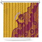 Personalised Australia Golf Shower Curtain Aussie Kangaroo Aboriginal Polynesian Pattern