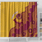 Personalised Australia Golf Shower Curtain Aussie Kangaroo Aboriginal Polynesian Pattern