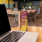 Personalised Australia Golf Skinny Tumbler Aussie Kangaroo Aboriginal Polynesian Pattern