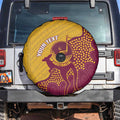Personalised Australia Golf Spare Tire Cover Aussie Kangaroo Aboriginal Polynesian Pattern