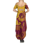 Personalised Australia Golf Summer Maxi Dress Aussie Kangaroo Aboriginal Polynesian Pattern