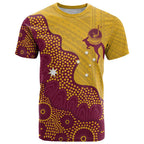 Personalised Australia Golf T Shirt Aussie Kangaroo Aboriginal Polynesian Pattern