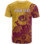 Personalised Australia Golf T Shirt Aussie Kangaroo Aboriginal Polynesian Pattern
