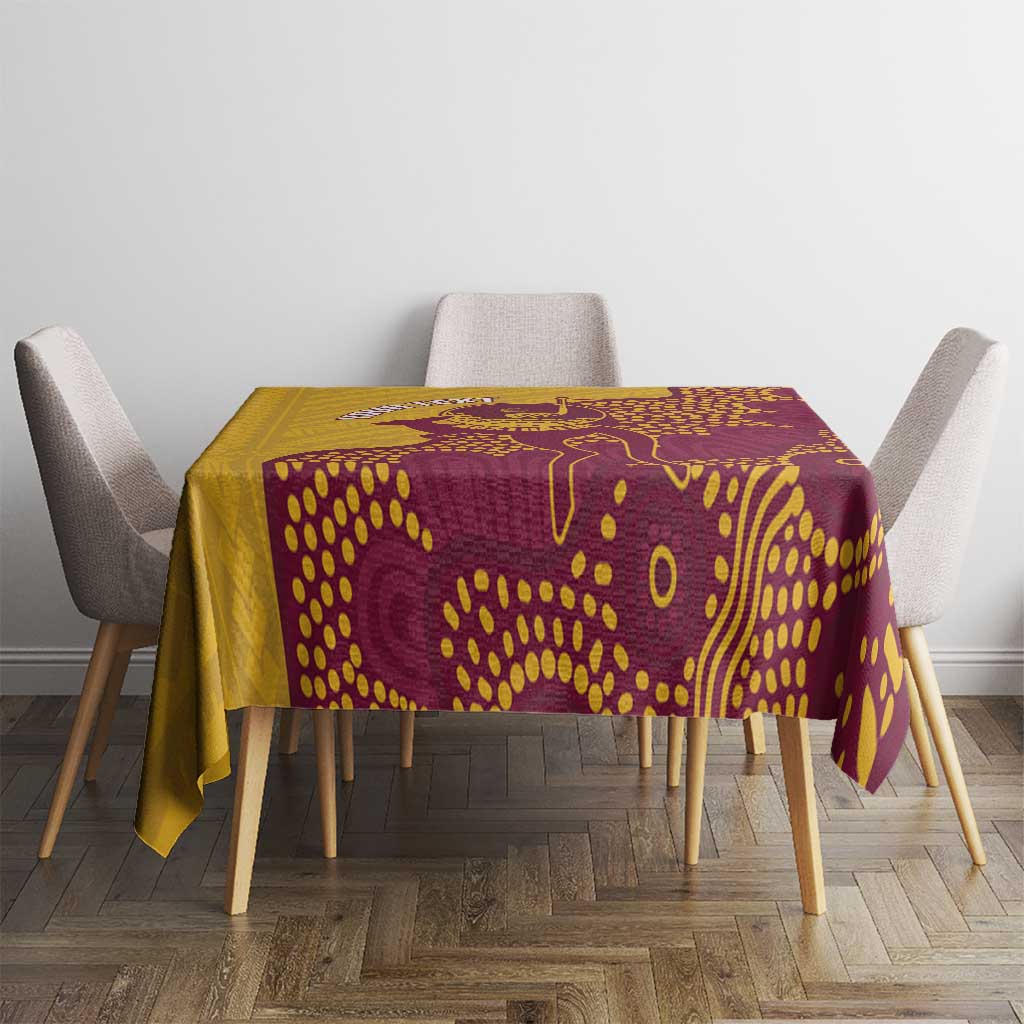 Personalised Australia Golf Tablecloth Aussie Kangaroo Aboriginal Polynesian Pattern