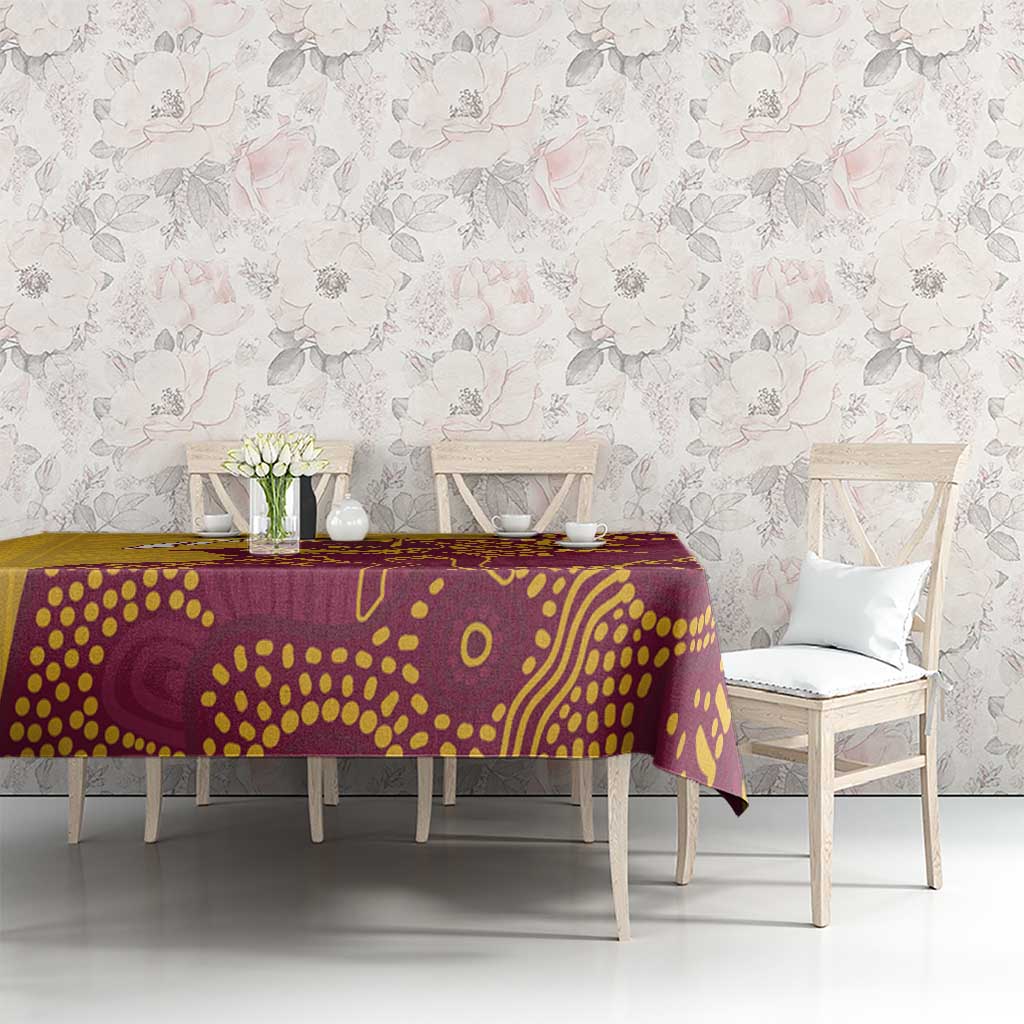 Personalised Australia Golf Tablecloth Aussie Kangaroo Aboriginal Polynesian Pattern