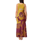 Personalised Australia Golf Tank Maxi Dress Aussie Kangaroo Aboriginal Polynesian Pattern