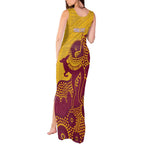 Personalised Australia Golf Tank Maxi Dress Aussie Kangaroo Aboriginal Polynesian Pattern