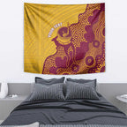 Personalised Australia Golf Tapestry Aussie Kangaroo Aboriginal Polynesian Pattern