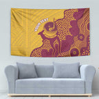 Personalised Australia Golf Tapestry Aussie Kangaroo Aboriginal Polynesian Pattern