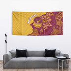 Personalised Australia Golf Tapestry Aussie Kangaroo Aboriginal Polynesian Pattern