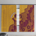 Personalised Australia Golf Window Curtain Aussie Kangaroo Aboriginal Polynesian Pattern