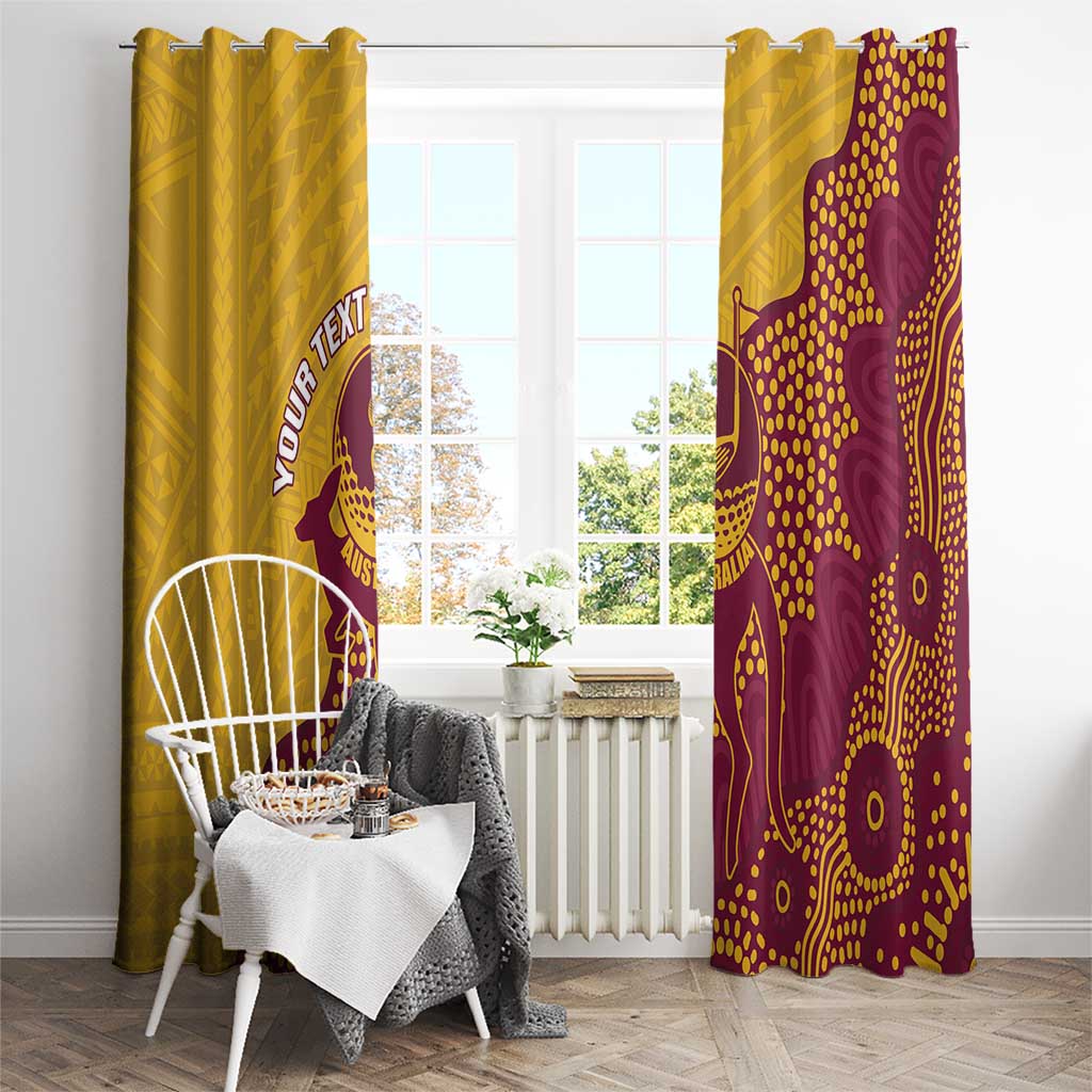 Personalised Australia Golf Window Curtain Aussie Kangaroo Aboriginal Polynesian Pattern