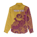 Personalised Australia Golf Women Casual Shirt Aussie Kangaroo Aboriginal Polynesian Pattern