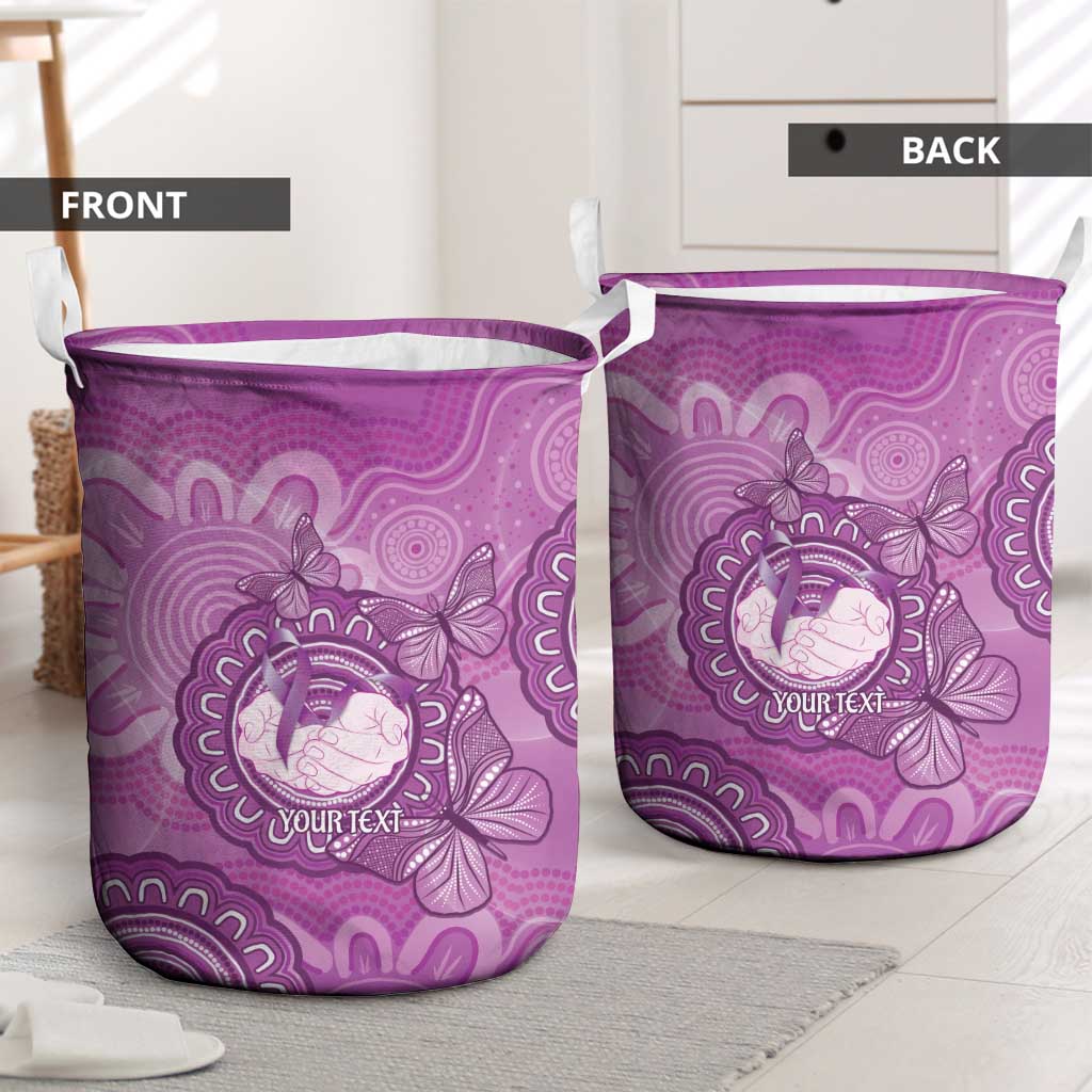 Australia Lupus Awareness Month Personalised Laundry Basket Warrior Purple Ribbon Butterflies Indigenous Art