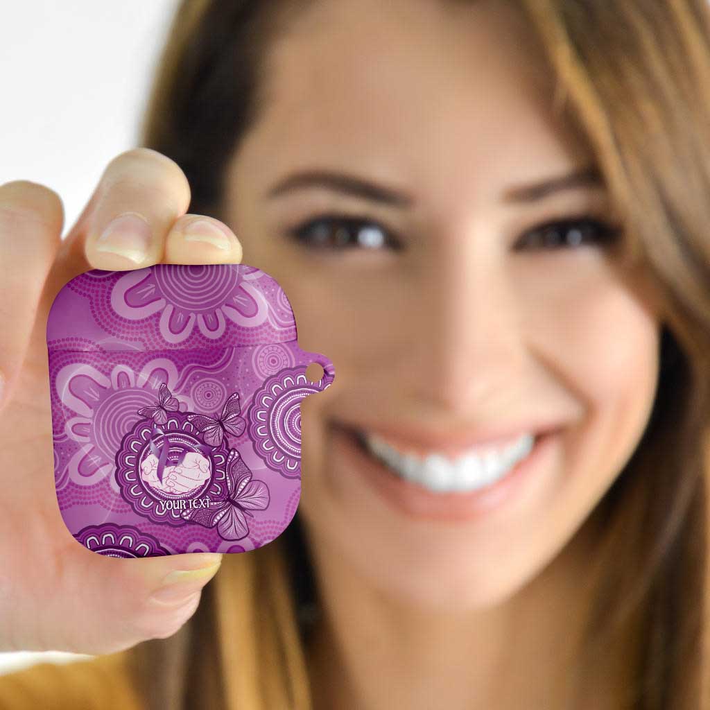 Australia Lupus Awareness Month Personalised AirPods Case Warrior Purple Ribbon Butterflies Indigenous Art