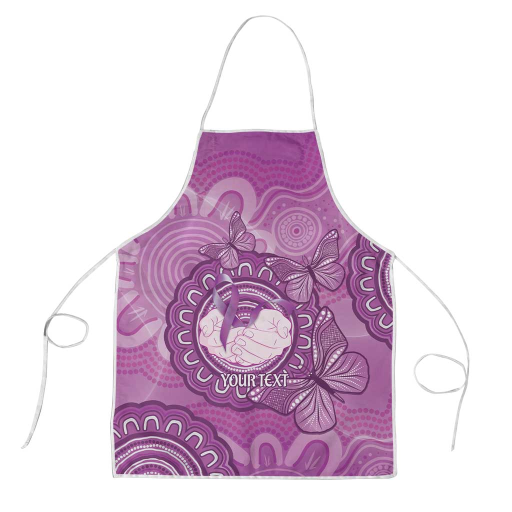 Australia Lupus Awareness Month Personalised Apron Warrior Purple Ribbon Butterflies Indigenous Art