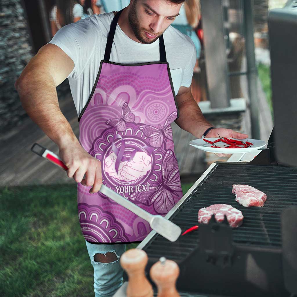 Australia Lupus Awareness Month Personalised Apron Warrior Purple Ribbon Butterflies Indigenous Art