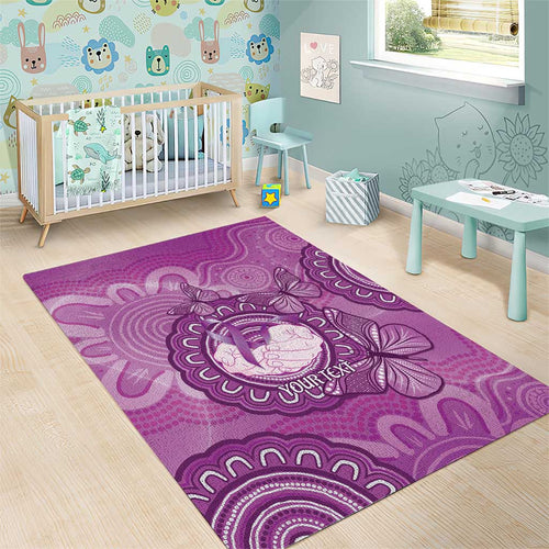 Australia Lupus Awareness Month Personalised Area Rug Warrior Purple Ribbon Butterflies Indigenous Art