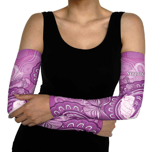 Australia Lupus Awareness Month Personalised Arm Sleeves Warrior Purple Ribbon Butterflies Indigenous Art